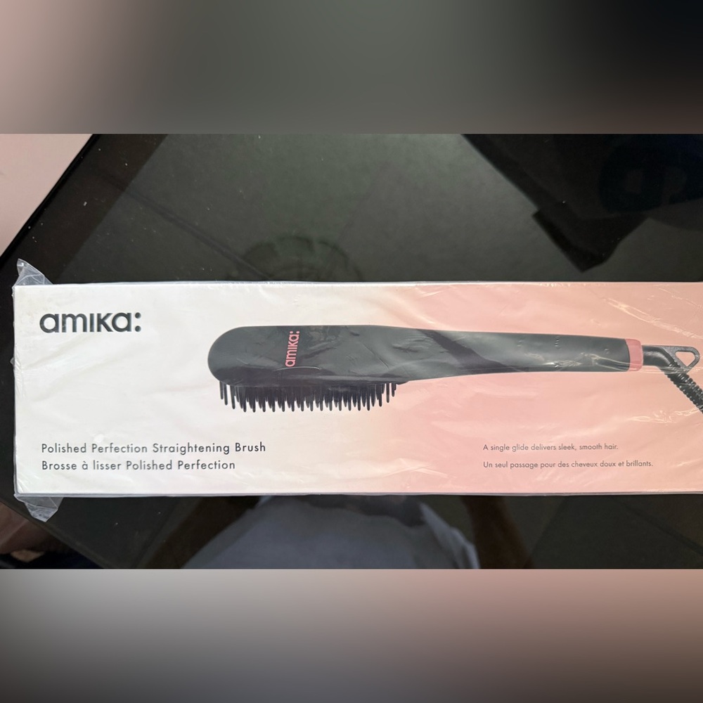 Amika Black Heated Straightening Brush for Women